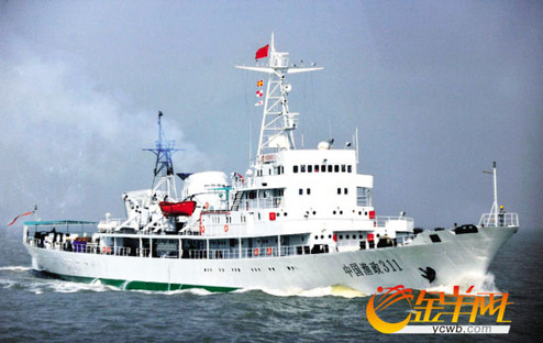 漁政311船最大航速可達20節。王小明 攝