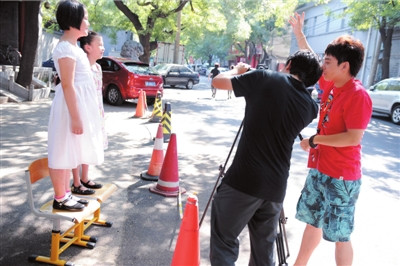 前天，國家形象宣傳片攝制組在北京實驗二小拍攝。本報記者范繼文攝