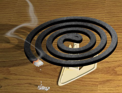 點盤蚊香等于連抽6包煙 熏半小時濕紙巾變黃