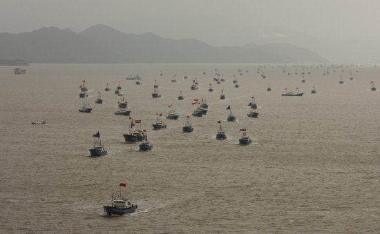 海監編隊繼續巡航釣魚島 萬艘漁船東海捕魚