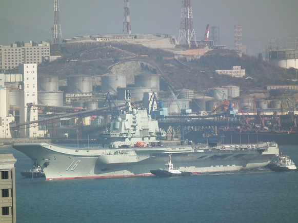 中國海軍遼寧號航母結束首次試航返回駐地
