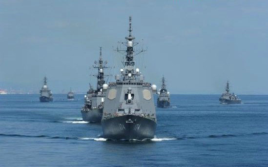 資料圖：日本海上自衛隊第四護衛群的霧島號宙斯盾驅逐艦。