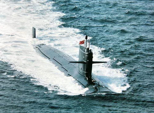 資料圖：中國海軍新服役的093型攻擊型核潛艇。