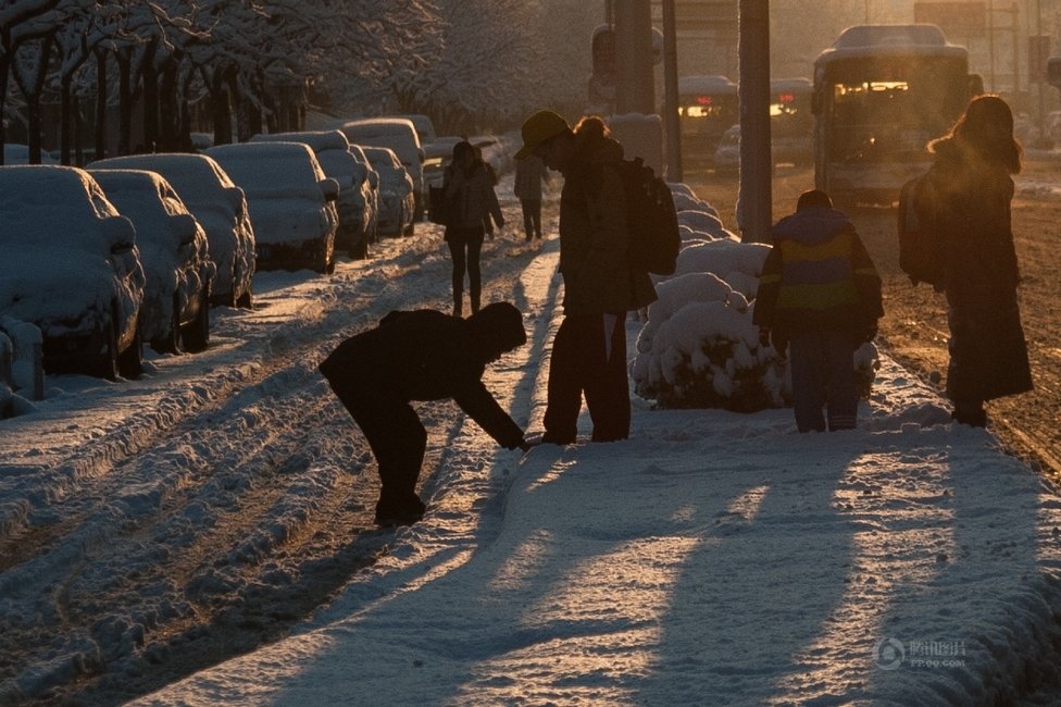 2013年3月20日早晨，降雪后的北京，全城銀裝素裹