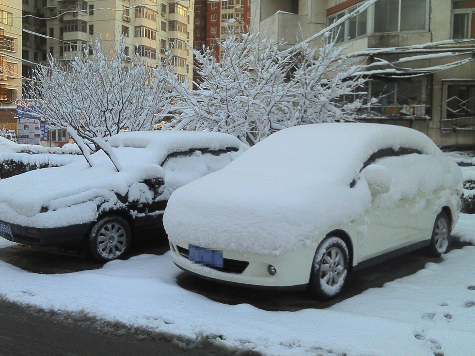 2013年3月20日早晨，降雪后的北京，全城銀裝素裹