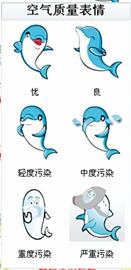 青島空氣質量播報賣萌 海豚表情對應空氣質量