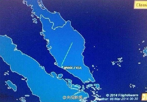 馬航波音777-200客機飛北京途中失聯